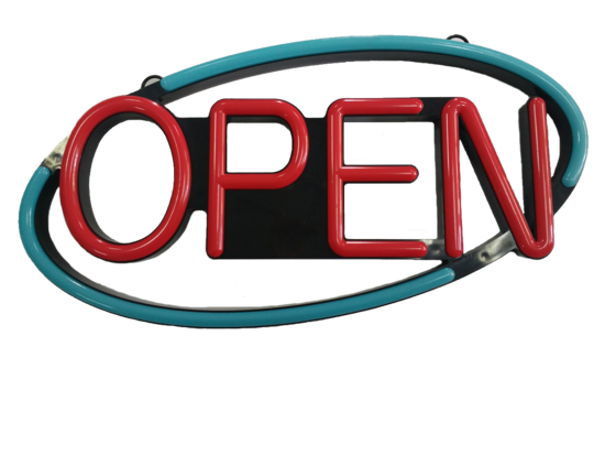 LED open sign 'Neon' round XL