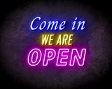 COME IN OPEN DOUBLE neon sign - LED Neon Leuchtreklame_