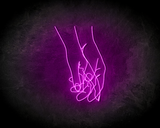 HOLDING HANDS LINE ART neon sign - LED Neon Leuchtreklame_