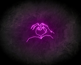 HEART HANDS LINE ART neon sign - LED Neon Leuchtreklame_