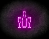 CHAMPAGNE BOTTLE neon sign - LED Neon Leuchtreklame_