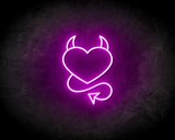 DEVIL HEART neon sign - LED Neon Leuchtreklame_