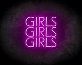 GIRLS GIRLS GIRLS neon sign - LED Neon Leuchtreklame_