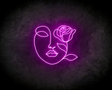 Face with rose neon sign - LED Neon Reklame_