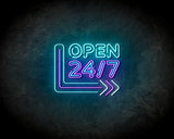 Open 24/7 neon sign - LED Neon Reklame_