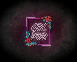 Girl power roses neon sign - LED Neon Reklame_