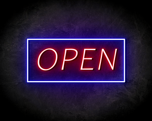 OPEN VIERKANT neon sign - LED Neon Leuchtreklame