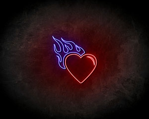 Fire Heart neon sign - LED Neon Reklame