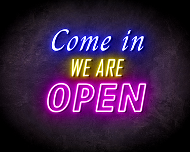 COME IN OPEN DOUBLE neon sign - LED Neon Leuchtreklame