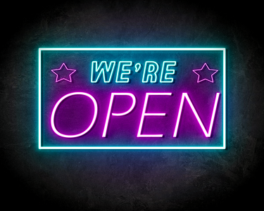 WE'RE OPEN STAR neon sign - LED Neon Leuchtreklame
