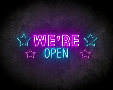 WE'RE OPEN STAR LUXE neon sign - LED Neon Leuchtreklame