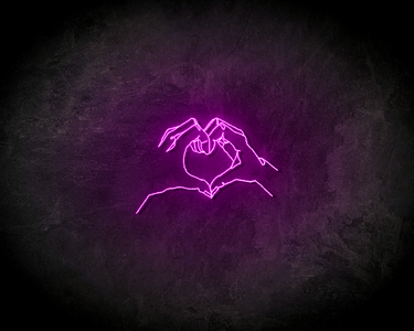 HEART HANDS LINE ART neon sign - LED Neon Leuchtreklame