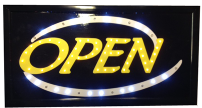 LED bord ' OPEN ' yellow