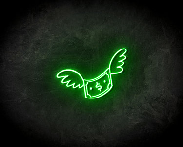 Money With Wings - LED Neon Leuchtreklame
