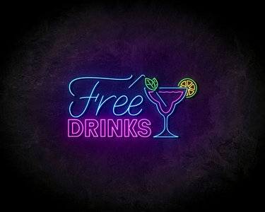 Free Drinks neon sign - LED Neon Reklame