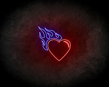 Fire Heart neon sign - LED Neon Reklame