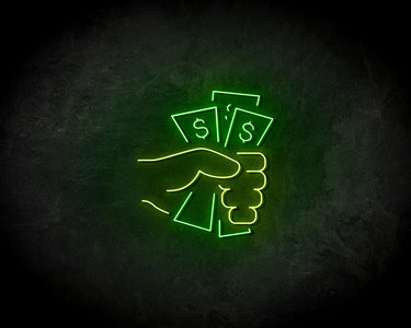 Money In Hand - LED Neon Leuchtreklame