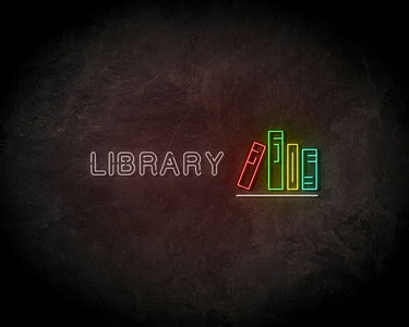 Library neon sign - LED Neon Reklame