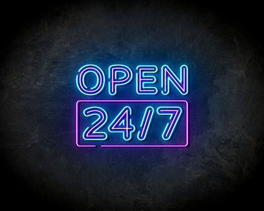 Open 24/7 Square neon sign - LED Neon Reklame